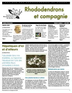 Rhododendrons et compagnie Bulletin Vol 2 no 1 Avril 2009
