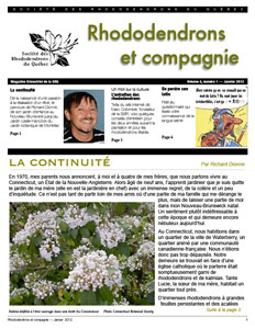 Rhododendrons et compagnie Bulletin Vol 4 no 1 Janvier 2012