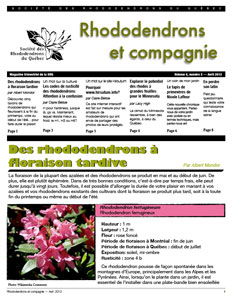 Rhododendrons et compagnie Bulletin Vol 4 no 2 Avril 2012