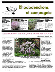 Rhododendrons et compagnie Bulletin Vol 5 no 2 Avril 2013