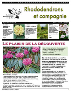 Rhododendrons et compagnie Bulletin Vol 5 no 3 Juillet 2013