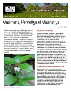 Rhododendrons et compagnie Bulletin Vol 6 no 3 Juillet 2014