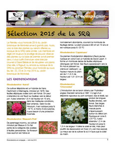 Rhododendrons et compagnie Bulletin Vol 7 no 2 avril-mai 2015