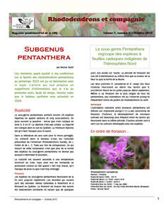 Rhododendrons et compagnie Bulletin Vol 7 no 3 - Octobre 2015